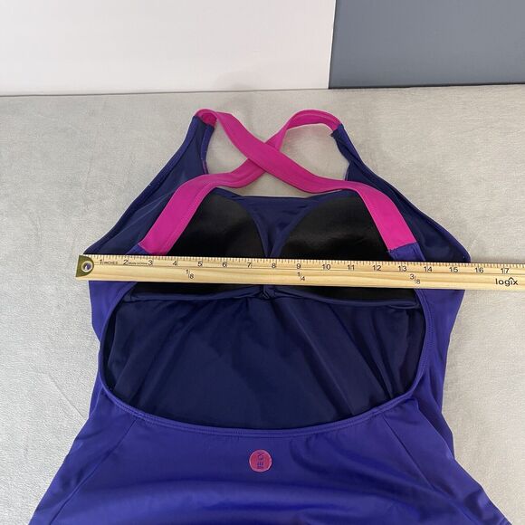 Fourth Element One Piece Swimsuit Size 12 Purple Blue Cross Back Vacation Summer - Picture 9 of 10